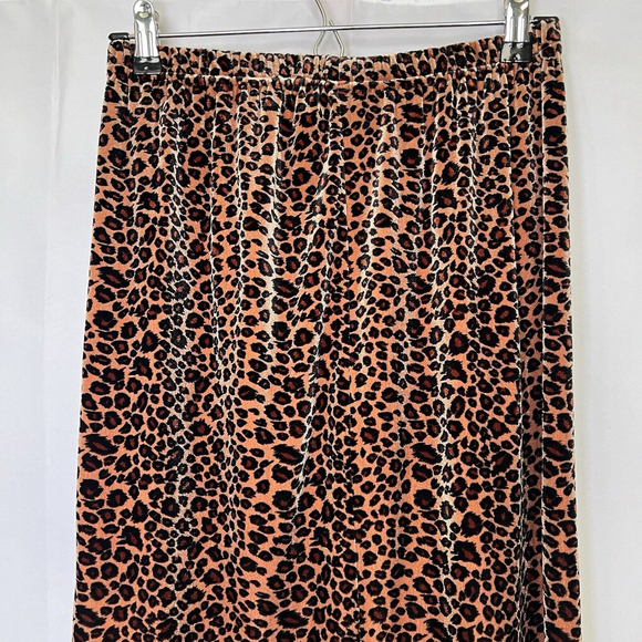 Sag Harbor Maxi Skirt S Leopard Print Elastic Waist Classic Holiday - Picture 6 of 11